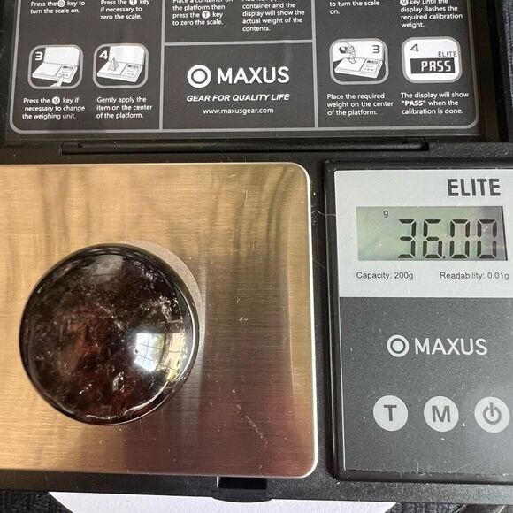 Smoky Quartz Crystal Sphere Marble(#1) - Picture 12 of 13